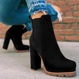 Back to College Amozae Leopord   Heeled Ankle Boots Wedges Chelsea Boots Large Size High Heels Women Shoes Female Boot