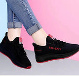 Amozae-New Arrival Fashion White black Women Casual Shoes Summer Female Breathable Lace Up Platform Sneakers Ladies Net Shoes