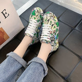 Amozae- 2024 Spring Autumn New Women's Chunky Sneakers Fashion Soft Platform Graffiti Casual Shoes Classic Girls Streetwear Trainers