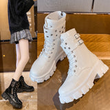 Amozae-  35-43 women's shoes for fall/winter new European and American short tube female high-heeled 5CM Martin boots