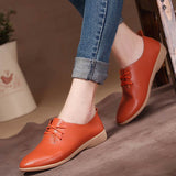 Amozae  Back to College Women flats single sneakers women shoes flats leather mom solid color casual loafers shoes woman flat tenis feminino