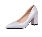 Amozae  Women High Heels   Bride Party Pumps   New Designer Pointed Toe Shallow Mouth Mid Heel Shoes Ladies Shoes Big Size 35-43