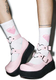 DoraTasia New Fashion Ladies Sweet Cute Platform Pumps Thick Bottom Pink Pumps Women Heart Lolita Concise Cosplay Shoes Woman