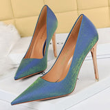 Amozae     Women 8.5cm High Heels Pumps Silk Stiletto Escarpins Blue Heels Lady Fashion Wedding Bridal Stripper Satin Luxury Shoes