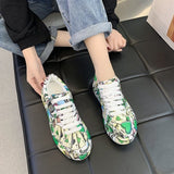 Amozae- 2024 Spring Autumn New Women's Chunky Sneakers Fashion Soft Platform Graffiti Casual Shoes Classic Girls Streetwear Trainers