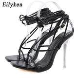 Amozae-   Shoes Woman   Elegant Ankle Strappy Party Shoes GoldenHigh Heels Wedding Shoes Open Toe Shoes Zapatos