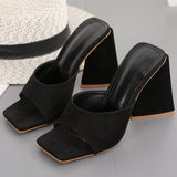 Triangle High Heels Summer Sandals For Women   New Fashion Ladies Party Shoes Wedding PU Back Strap Female Dress Sandals