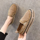 Women Casual Platform Sneakers Shoes Women's Slip-on Shoes Flats Loafers for Women White Crystal Creepers Shoe Woman