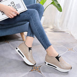 Amozae platform shoes Flat Shoes women Slip On Casual Platform Shoes women winter women's casual shoes leather shoes slip on sneakers A7