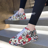 Amozae- 2024 Spring Autumn New Women's Chunky Sneakers Fashion Soft Platform Graffiti Casual Shoes Classic Girls Streetwear Trainers