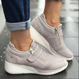 Wedges Shoes Woman Sneakers Zipper Platform Trainers Women Shoes Casual Lace-Up Tenis Feminino Zapatos De Mujer Womens Sneakers