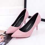 Women Pumps Pointed Toe Thin High Heels Female Faux Suede Patent Leather Office Dress Shoes Ladies Classic Slip on Footwear