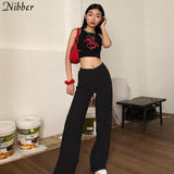 Amozae-Nibber high street casual Solid wide leg pants women 2019autumn fashion office ladies loose Bottoms Slim Soft pants femme mujer