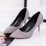 Women Pumps Pointed Toe Thin High Heels Female Faux Suede Patent Leather Office Dress Shoes Ladies Classic Slip on Footwear