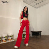 Amozae-Nibber high street casual Solid wide leg pants women 2019autumn fashion office ladies loose Bottoms Slim Soft pants femme mujer