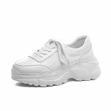 Krazing pot 2021 full grain leather platform streetwear superstar lace up round toe white sneakers leisure vulcanized shoes L97