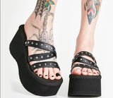 Amozae Brand New Ladies High Platform Gothic Cosplay Slippers Wedges High Heels Summer Women Slippers Outdoor Sandal Slides