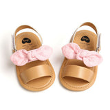 Amozae-Newborn Infant PU Baby Girls Princess Shoes Bowknot Toddler Fashion Summer Sandals Non-slip Shoes For 0-18M