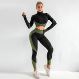 Amozae High Waist Yoga Set Gym Clothing Workout Clothes For Women Tracksuit Gym Set Seamless Sport Outfit Yoga Fitness Suit