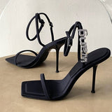 Amozae High Heel Sandals Female Stiletto Fairy Style Word With Wild  New Summer European And American Aw High Heels