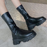 Women Boots Leather Ladies Over The Knee Long Boots Luxury Fashion Autumn Winter 2021 Shoes Woman Black Slip On Female Footwear