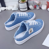 Amozae- BRKWLYZ Hot New 2024 Spring Summer Women Canvas Shoes Flat Sneakers Women Casual Shoes Low Upper Lace Up White Shoes 35-41