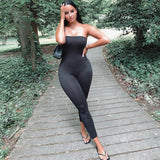 CHRONSTYLE   Women Jumpsuits Ladies Clothing Strapless Off Shoulder Bodycon Playsuit Party Romper Trousers Playsuit One Piece
