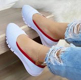 Amozae Ladies Handmade Solid Color Women Shoes Classic Casual  Flat Heel Shoes Comfortable Non-slip Fashion Zapatos De Mujer Sneakers