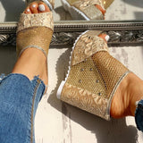 Amozae New INS Hot Summer Fashion High Heels Sandals Summer Casual Mesh Sandals Women Cool High Platform Shoes Woman
