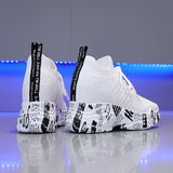 Amozae Women Chunky Sneakers 2022 Breathable Comfort Running Shoes Sport Shoes Women White Black Graffiti Platform Sneakers Women