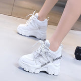 Amozae Christmas Gift Spring Autumn Fashion Women Sneakers Chunky Breathable Mesh Casual Shoes Wedge Heels Platform Shoes Sports Dad Shoes