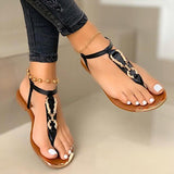 Amozae-   Women Flats Summer Beach Sandals Casual Shoes Woman Lazy Flip Thong Sandalias Mujer Sapato Feminino Plus Size