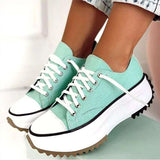New Women's Vulcanize Shoes Fashion Platform High Canvas Shoes Casual Sports Shoes Ladies Comfortable Lace Up Sneakers women