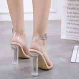 Amozae    transparent high heels pumps women shoes ladies party shoes woman high heel wedding shoes talon femme fgb56
