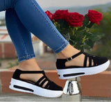 Amozae Summer Wedges Shoes for Women Open Toe Beach Female Sandals Multicolor Slingback Sandals Platform Ladies Sandals Plus Size 06-15
