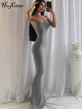 Amozae Satin Slip Sleeveless Backless Slim   Maxi Dress   Spring Women  Party Y2K Concise Bodycon Elegant  Clothing