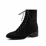 Amozae-krazing pot new online star flock microfiber wholesale customer cross-tied med heels 4cm Chelsea boots round toe ankle boots l78