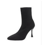 Sock Boots Knitting Stretch Boots High Heels for Women Fashion Shoes   Spring Autumn Ankle Boots Booties Female