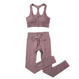 Amozae Seamless Women Yoga Set Workout Sportswear Gym Clothing Fitness Long Sleeve Crop Top High Waist Leggings Sports Suits
