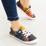 Amozae-  New Tie Dye Sneakers Women 2024 Autumn Multi Color Lace Up Ladies Casual Canvas Shoes Outdoor 43 Big Size Female Flats Loafers AA10