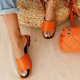 2020 Women's Slippers Summer Females Patchwork Open-toe Flat Casual Sandals Ladies Color Matching Outdoor Beach Flat Slippers