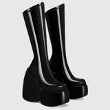 Amozae 2023 New Fashion Spring Autumn Solid Ankle Boots Chunky Platform High Thick Heels Comfy Walking Gothic Street Style Women Shoes