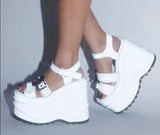 Amozae Brand New Ladies High Platform Gothic Cosplay Slippers Wedges High Heels Summer Women Slippers Outdoor Sandal Slides