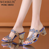 Women Cute Sweet Blue Crystal Peep Toe High Heel Shoes & Sandals Ladies Classic Summer High Heels Party Shoes A5832