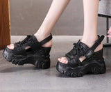 Amozae High Heels Sandals Women Shoes New Summer Wedges Height Increasing 11cm Ladies Sandal Platform Chunky Shoes Sandalias Mujer