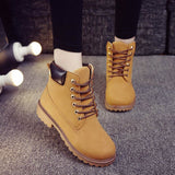 Back to College Winter boots women shoes 2021 warm plush square heels women snow boots women lace-up ankle boots winter shoes woman botas mujer