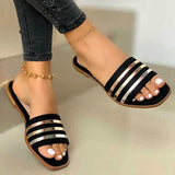 Amozae-Women's Sandals Gladiator Slip On Woman Flats Shoes Heels Peep Toe Ladies Casual Shoes Female Summer Sandalias Plus Size 35-43