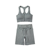 Amozae Seamless Women Yoga Set Workout Sportswear Gym Clothing Fitness Long Sleeve Crop Top High Waist Leggings Sports Suits