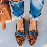Amozae  British Style Flats Women Spring New Fashion Leopard Pointed Toe Slip On Ladies Comfy Loafers 35-45 Dress Office Party Shoe