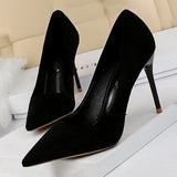 Back to college Shoes 2022 New Women Pumps Suede High Heels Shoes Fashion Office Shoes Stiletto Party Shoes Female Comfort Women Heels